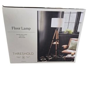 Threshold Oak Tripod Floor Lamp With Shade